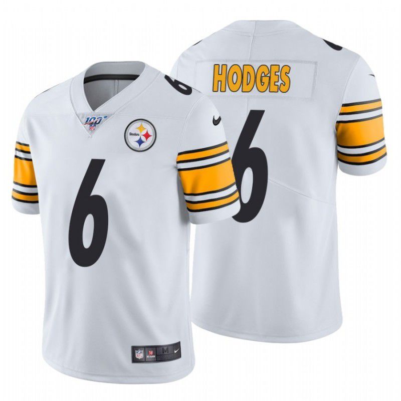 Men Pittsburgh Steelers #6 Devlin Hodges Nike White 100th Vapor Limited NFL Jersey->pittsburgh steelers->NFL Jersey